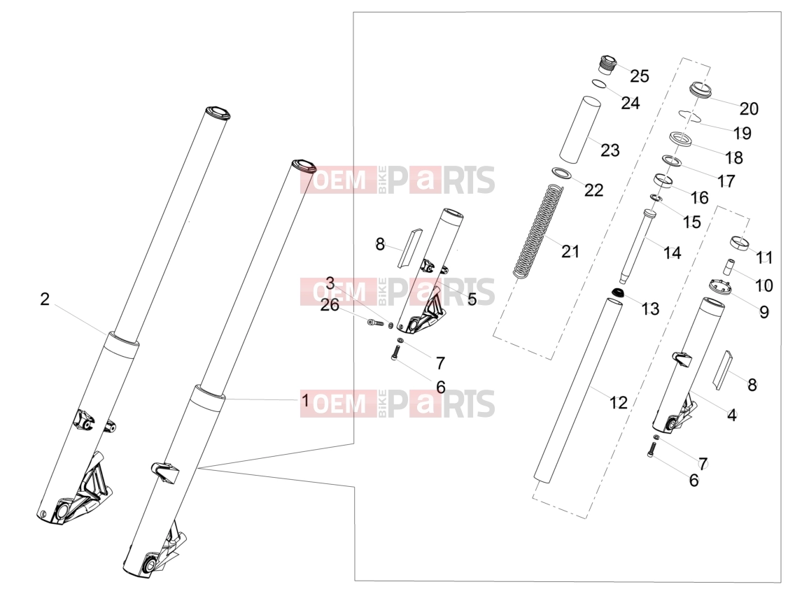 MOTOGUZZI Eldorado 1400 ABS Suspensions » Front fork Kaifa