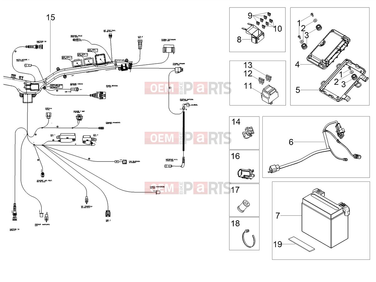 MOTOGUZZI V85 TT Electrical systems » Rear electrical system