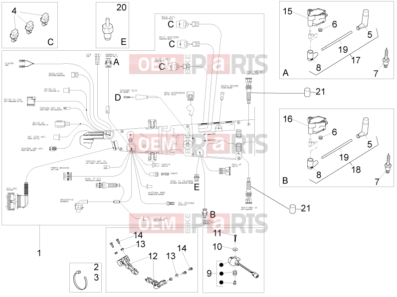 MOTOGUZZI V9 Bobber 850 ABS Electrical systems » Central electrical system