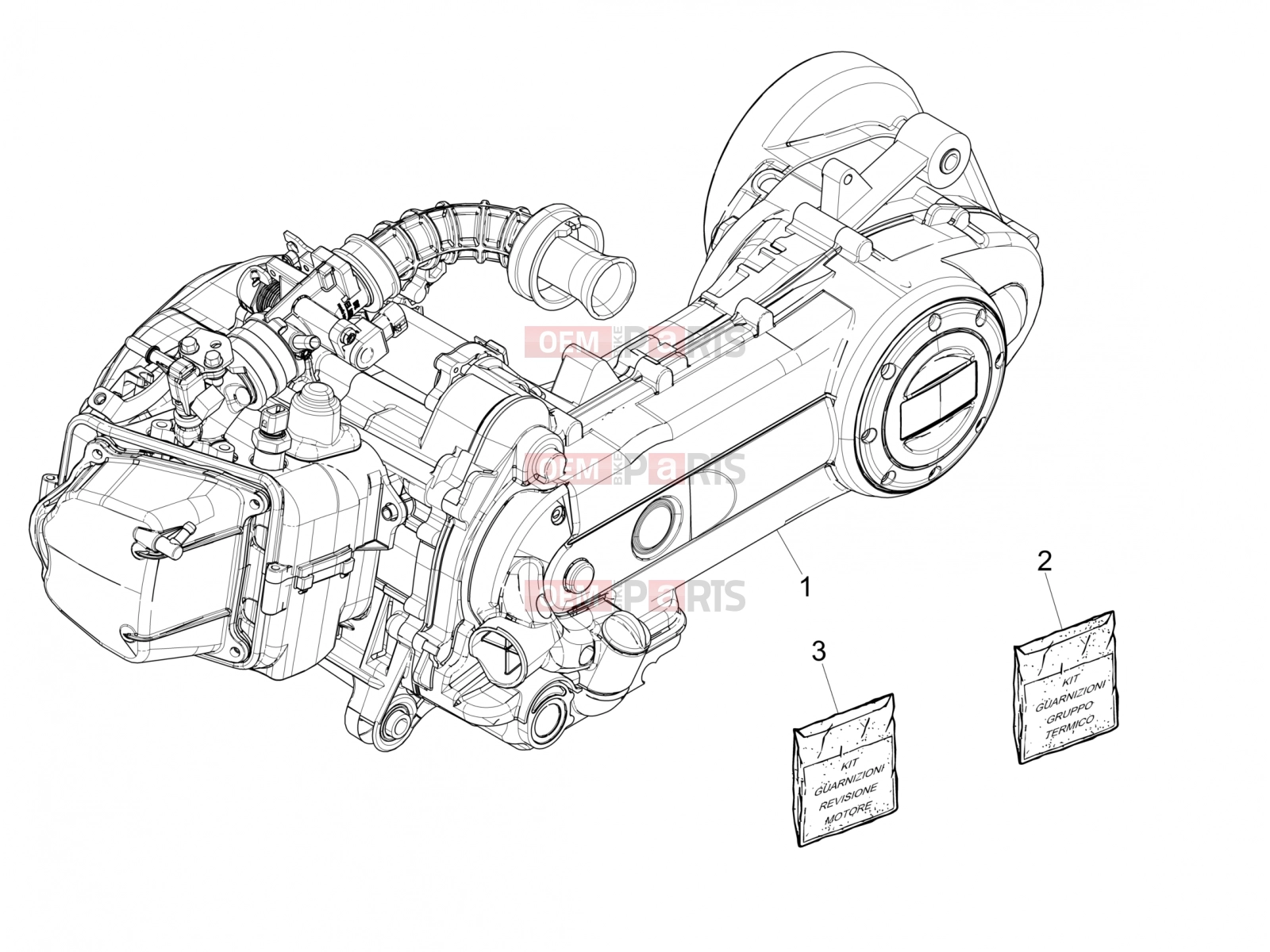 PIAGGIO Zip 50 4T Engine » Engine, assembly