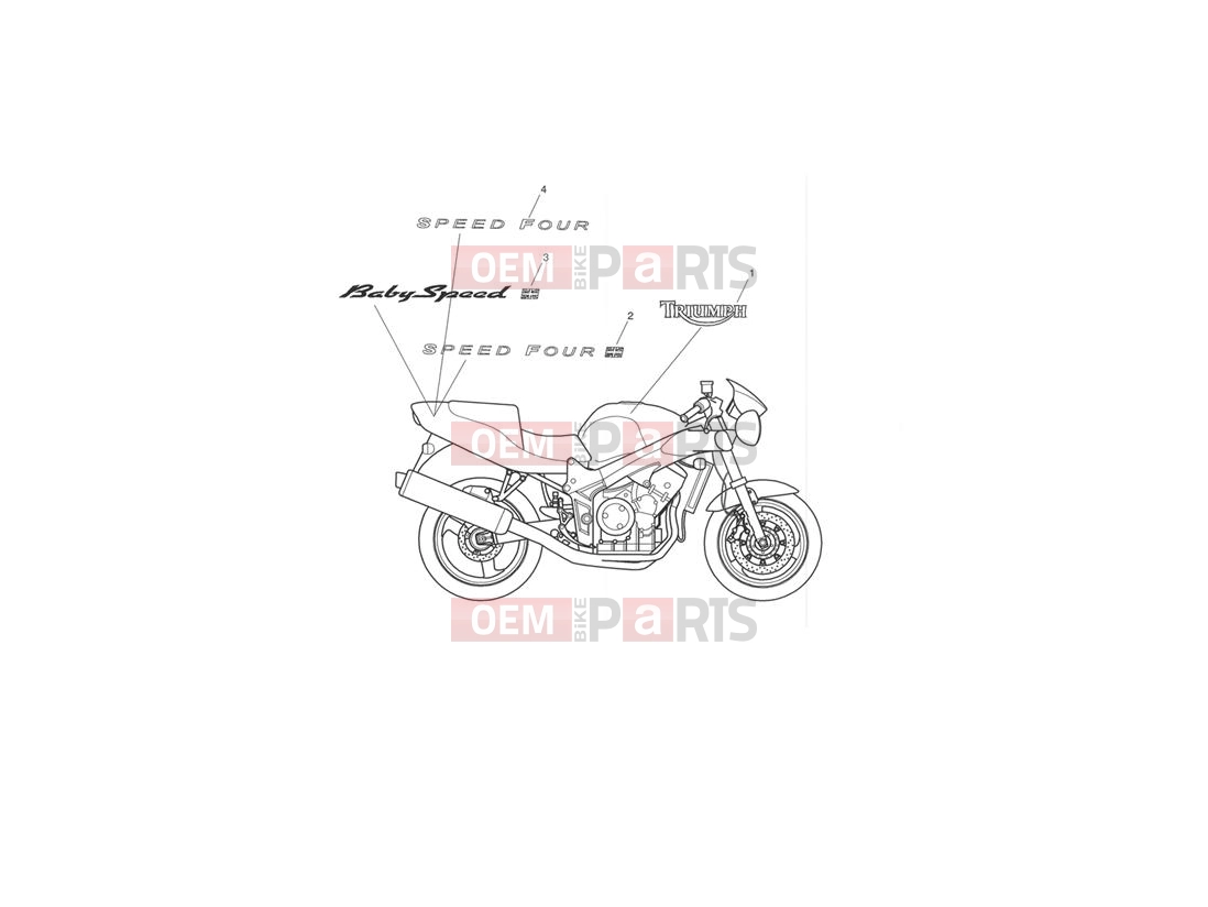 Triumph 2002 SPEED FOUR Bodywork - Decals
