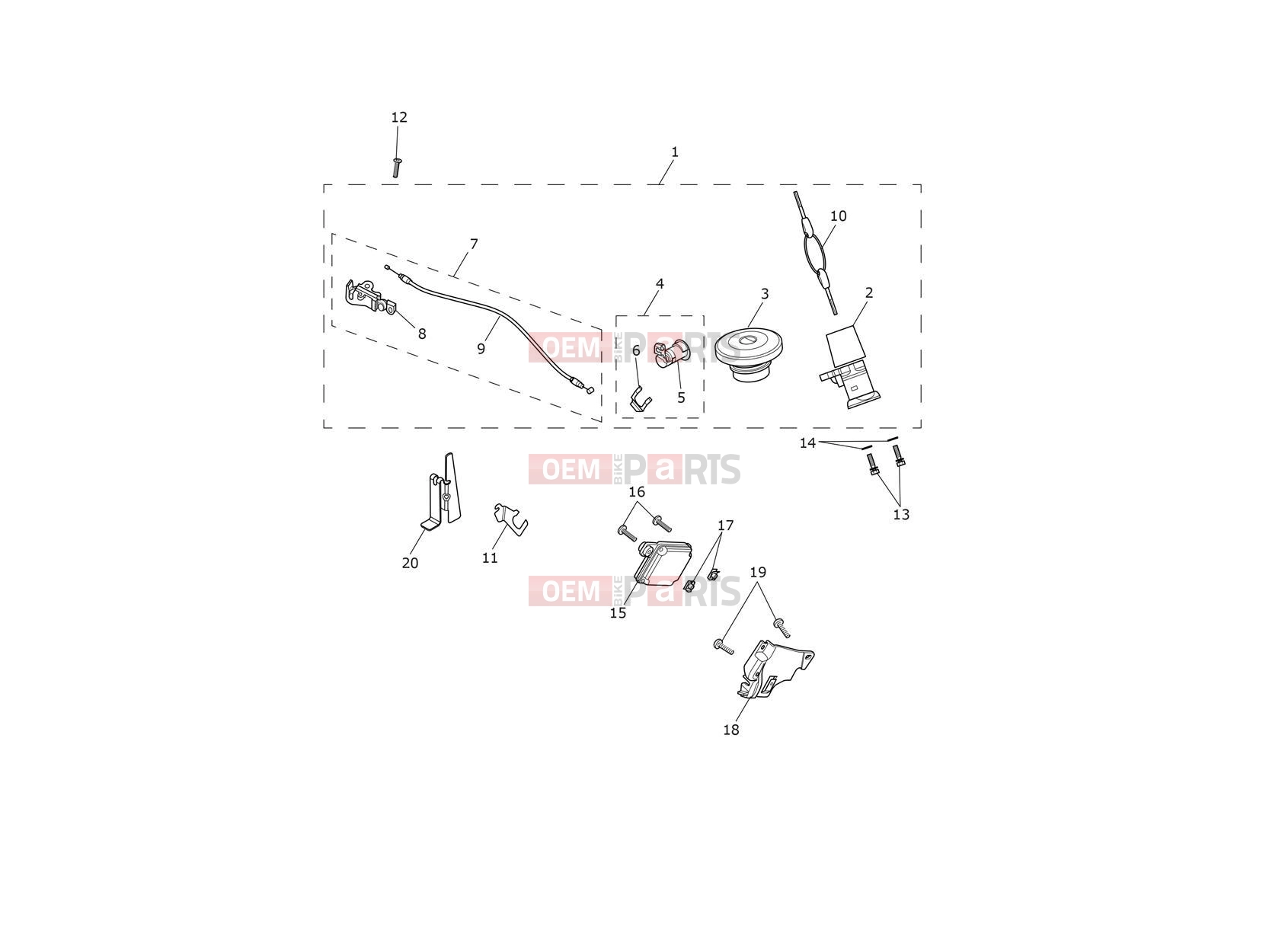 Triumph 2018 THRUXTON Ignition Switch & Lockset