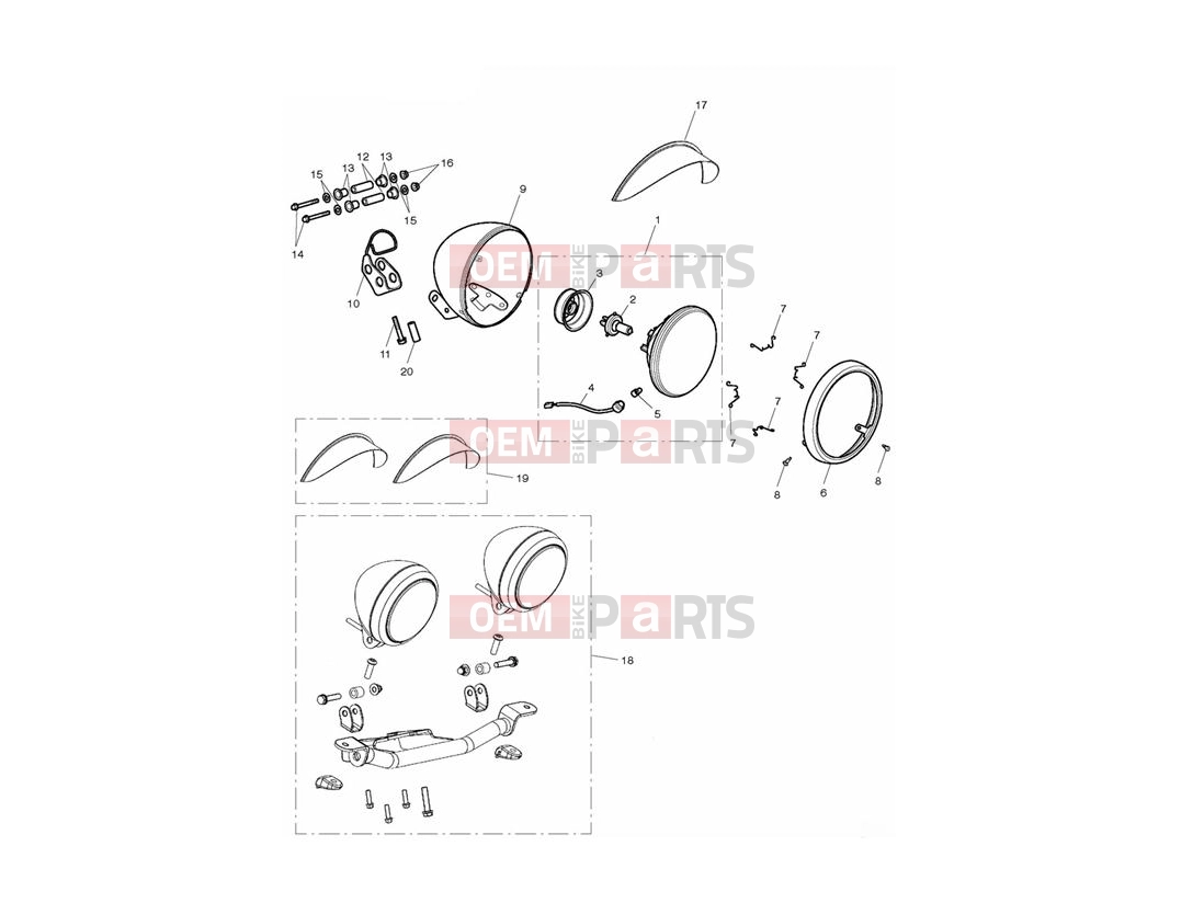 Triumph 2012 ROCKET III TOURING Headlight Assembly