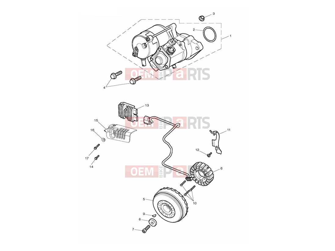 Triumph 2014 THUNDERBIRD COMMANDER Starter & Alternator