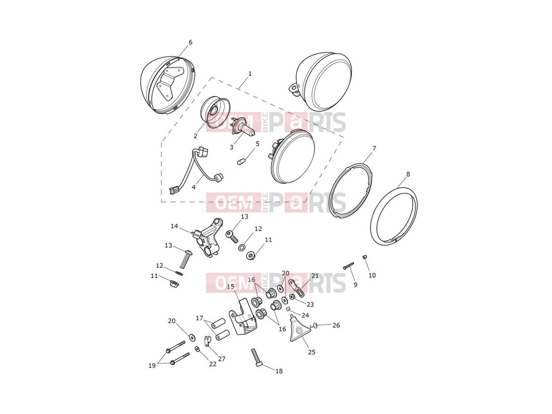 Triumph 2015 THUNDERBIRD COMMANDER Headlight Assembly