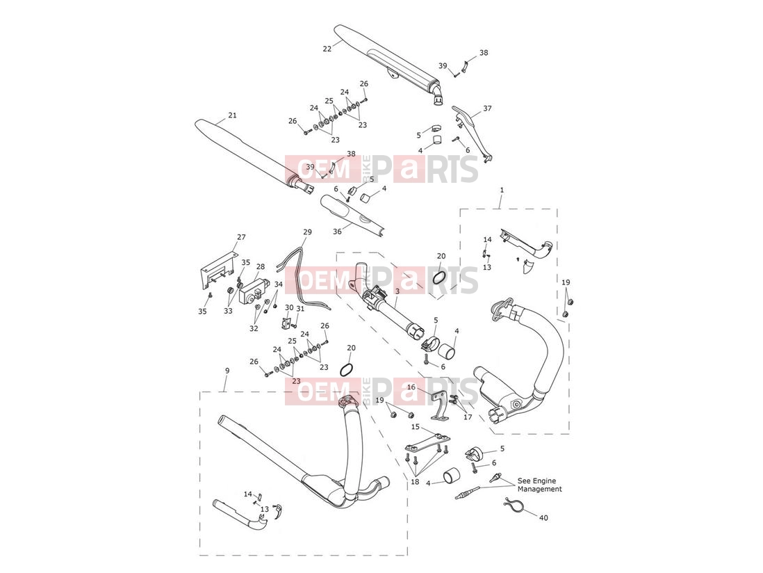 Triumph 2015 THUNDERBIRD LT Exhaust System