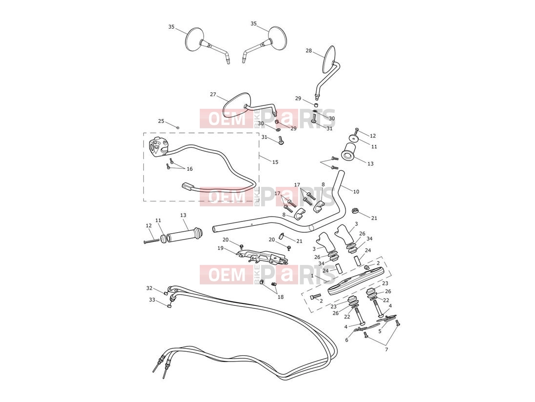 Triumph 2012 THUNDERBIRD STORM Handlebars, Top Yoke, Cables...
