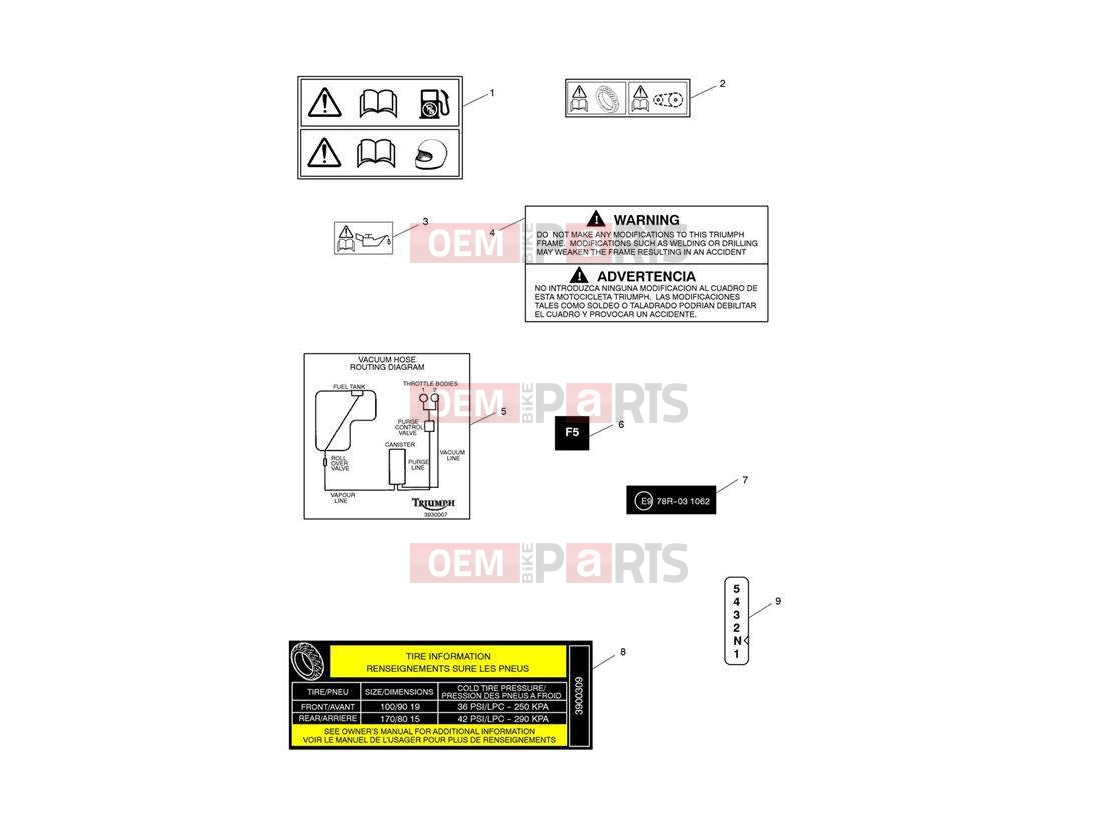 Triumph 2010 SPEEDMASTER EFI Warning Labels