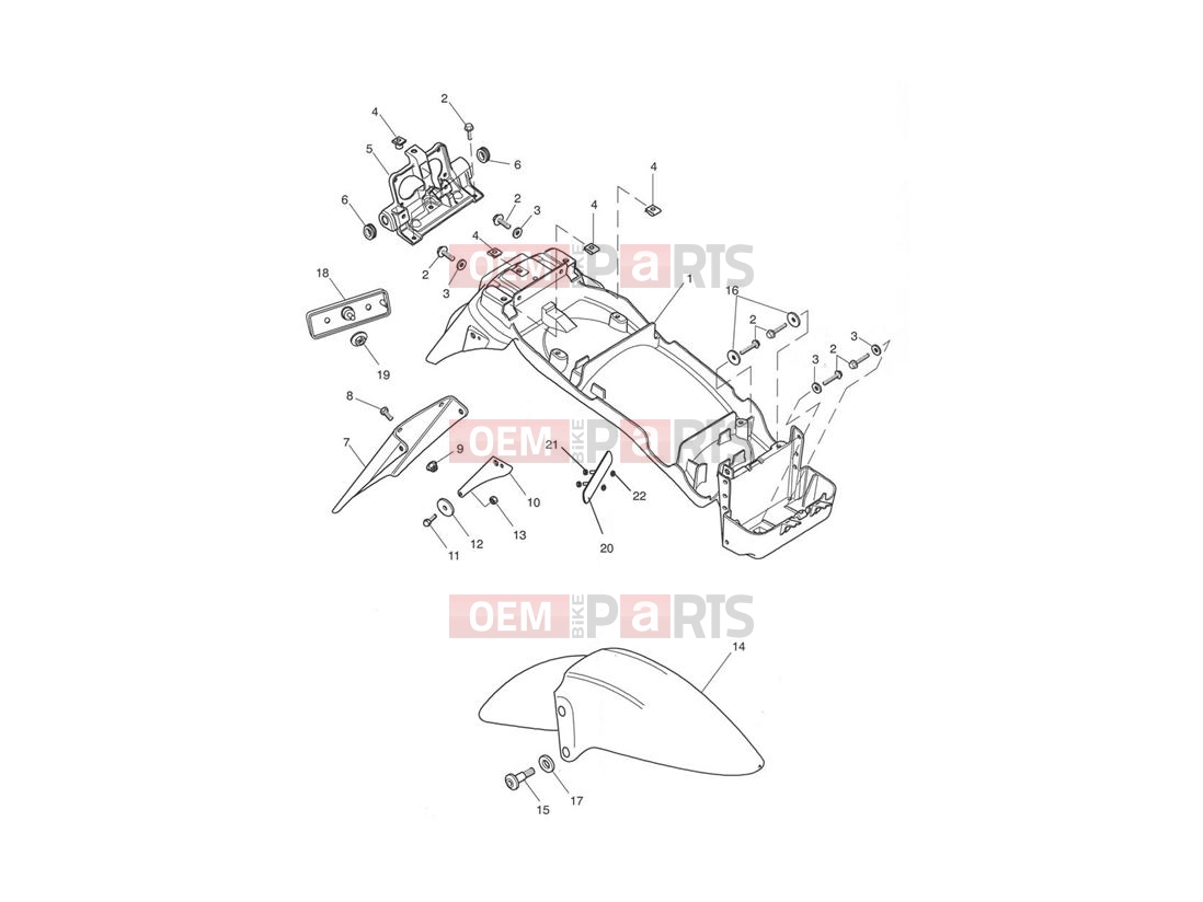 Triumph 2000 TT600 Mudguards