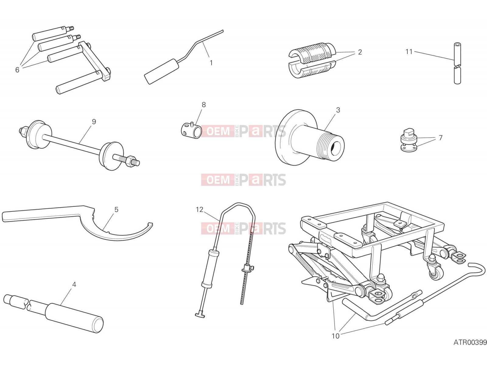 DUCATI 2022 Diavel 1260 WORKSHOP SERVICE TOOLS (FRAME)