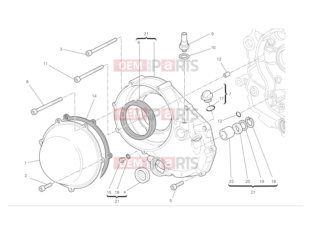 DUCATI 2009 Monster 1100 Clutch-side crankcase cover