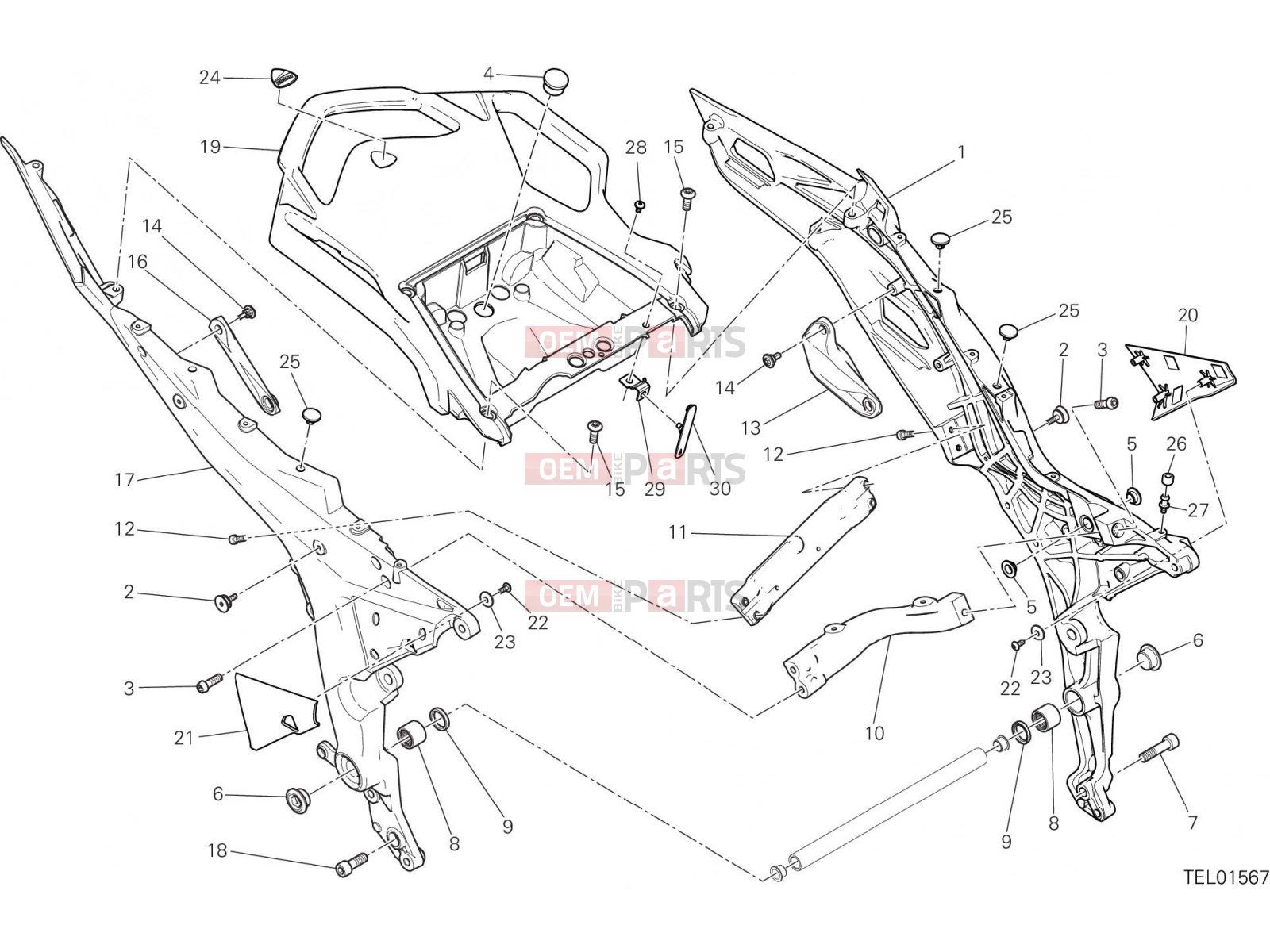 DUCATI 2023 Multistrada V2 REAR FRAME COMP.