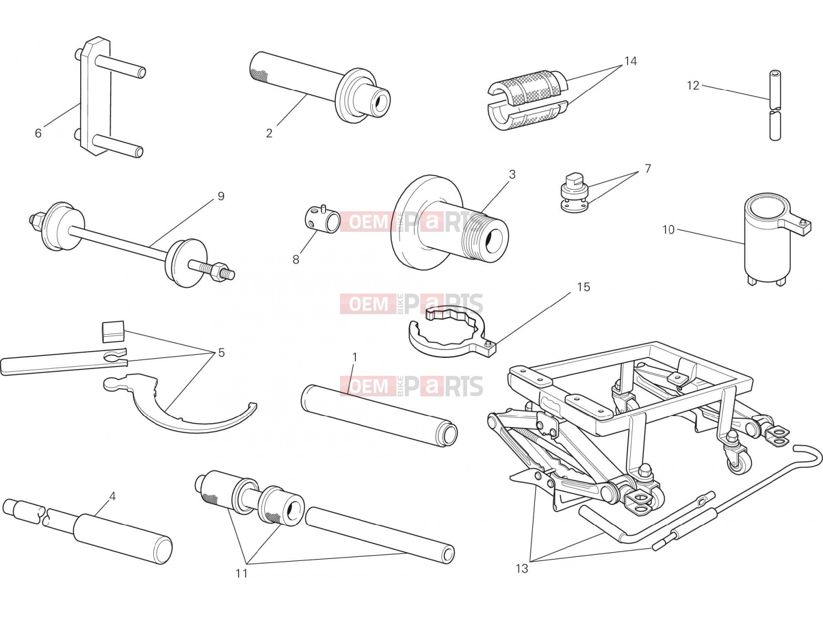 DUCATI 2015 Diavel Carbon WORKSHOP SERVICE TOOLS [MOD:DVLC]