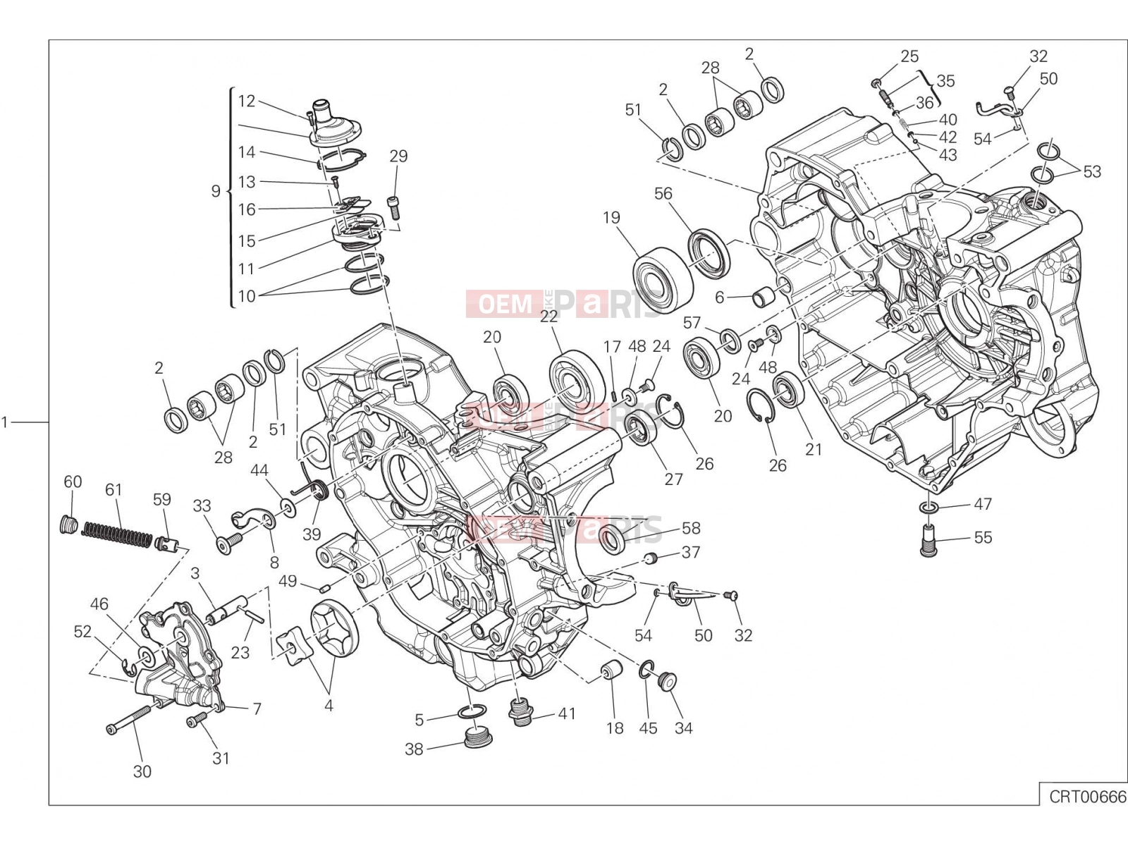 DUCATI 2015 Hyperstrada HALF-CRANKCASES PAIR [MOD:HYP STR;XST:AUS,EUR,FRA,JAP,TWN]