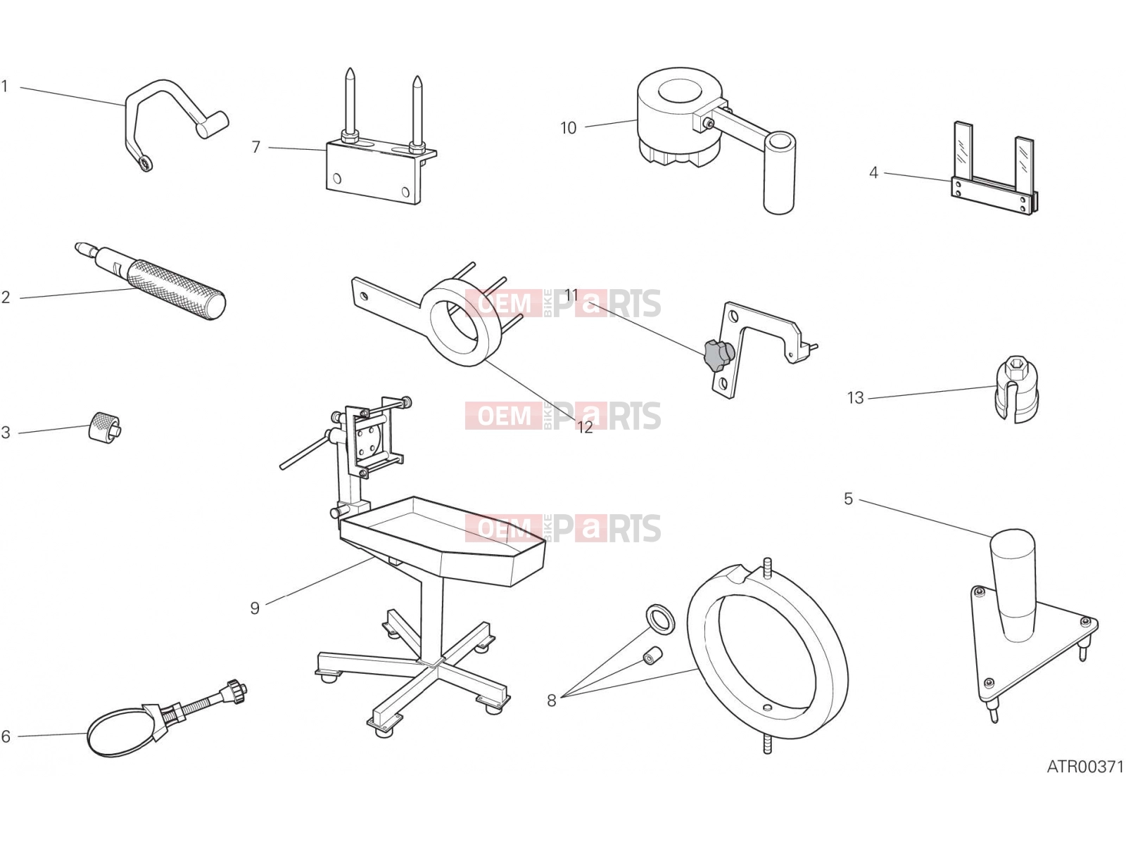 DUCATI 2018 Multistrada 1200 Enduro WORKSHOP SERVICE TOOLS [MOD:MS1200E]