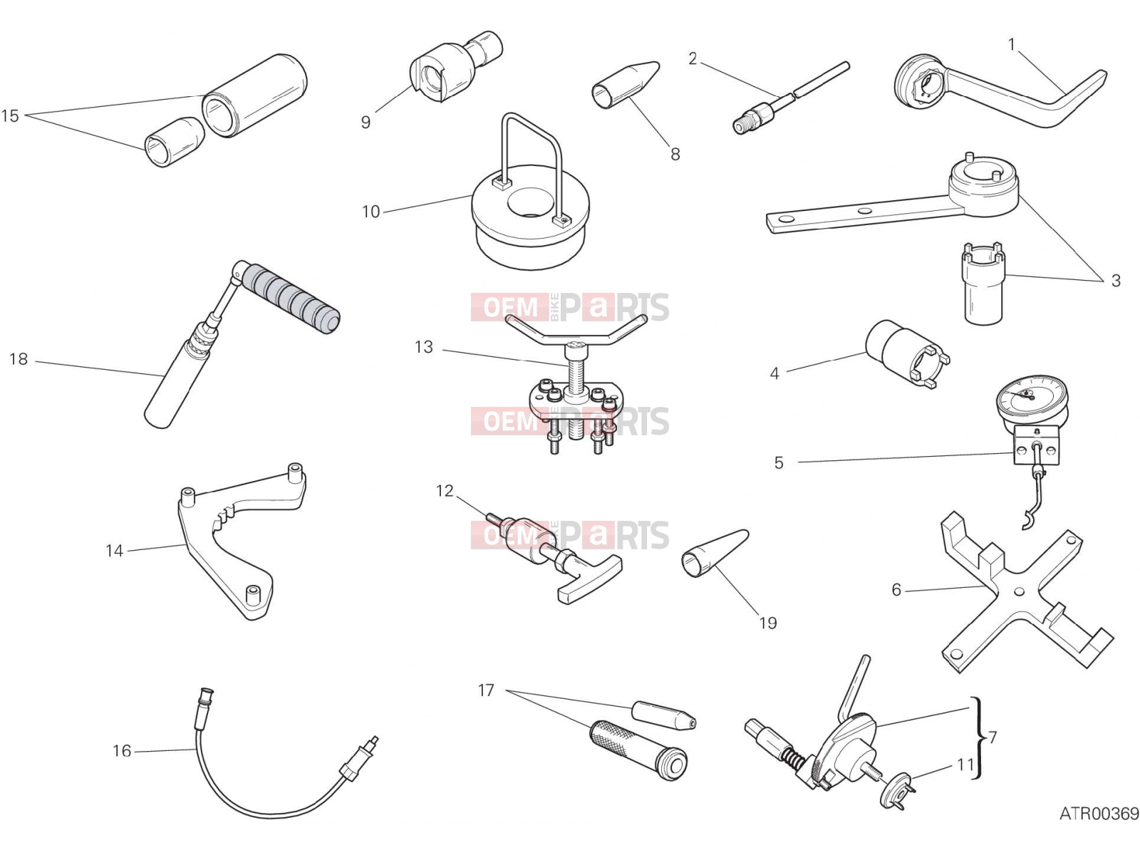 DUCATI 2018 Multistrada 1200 Enduro WORKSHOP SERVICE TOOLS [MOD:MS1200E]
