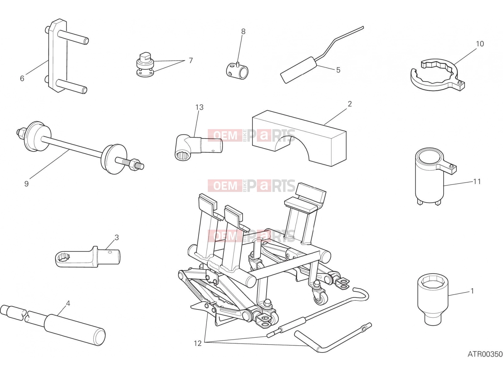 DUCATI 2018 Multistrada 1200 Enduro WORKSHOP SERVICE TOOLS [MOD:MS1200E]