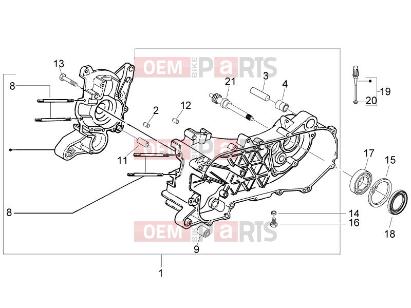 PIAGGIO Fly 50 2T Engine » Crankcase