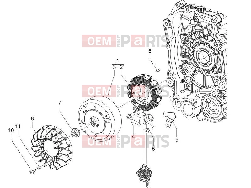 Engine » Flywheel magneto - Piaggio Fly 50 2T 2016