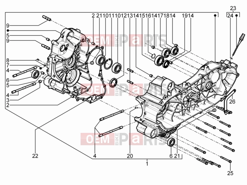 Engine » Crankcase - Gilera Fuoco 500 LT 2016