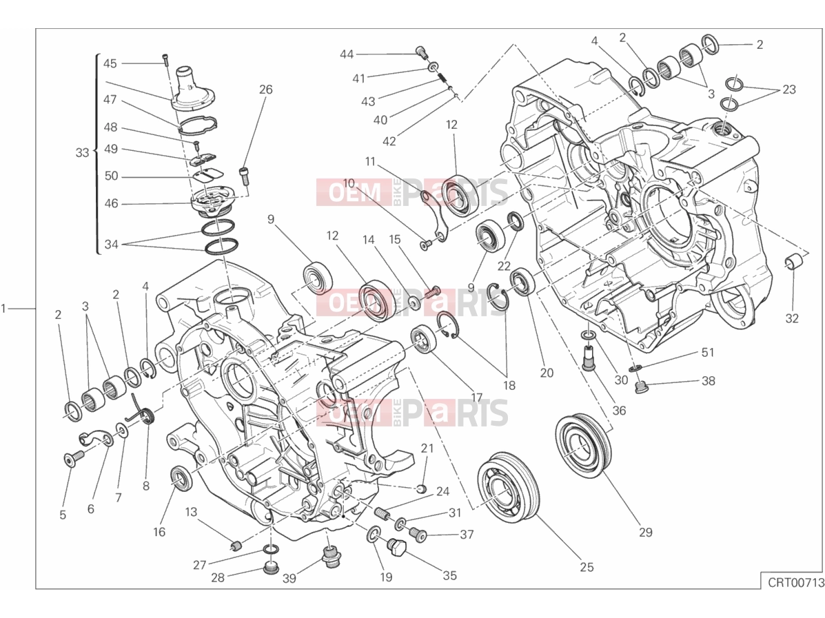 DUCATI 2016 Scrambler Sixty2 COMPLETE HALF-CRANKCASES PAIR