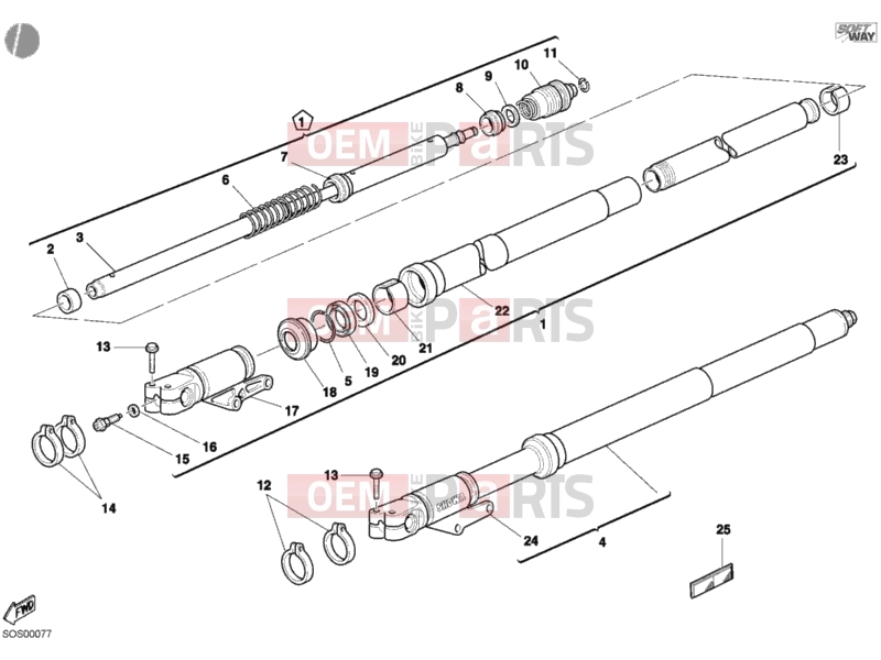 DUCATI 2001 Monster S4 FRONT FORK » FRONT SUSPENSION