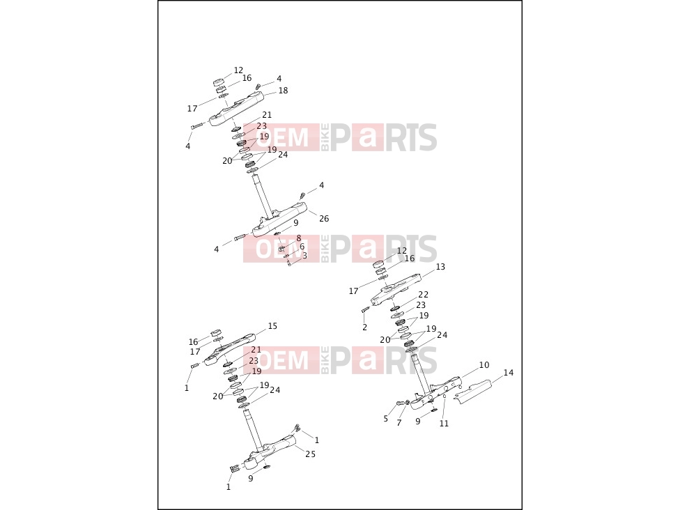 Harley-Davidson 2013 SOFTAIL SOFTAIL SLIM  - FLS FORK BRACKETS, FRONT - FXS, FXSB & FXST