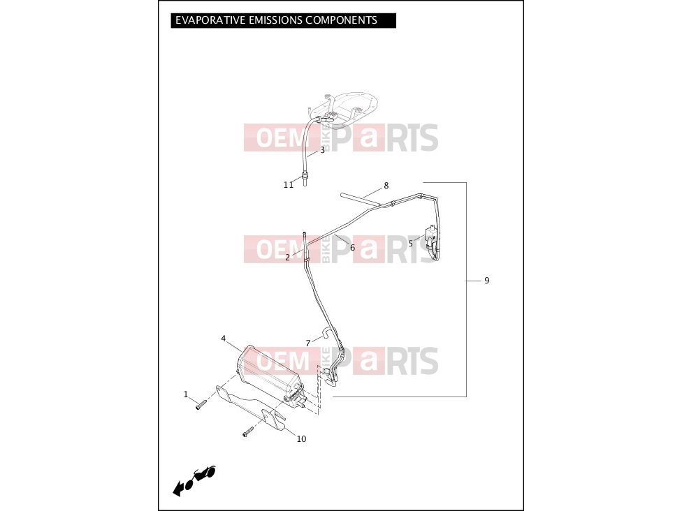 Harley-Davidson 2012 DYNA DYNA SWITCHBACK  - FLD 103 EVAPORATIVE EMISSIONS COMPONENTS