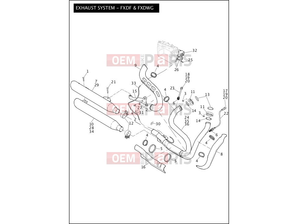 EXHAUST SYSTEM - FXDF & FXDWG - Harley-Davidson DYNA SWITCHBACK - FLD 103 2012