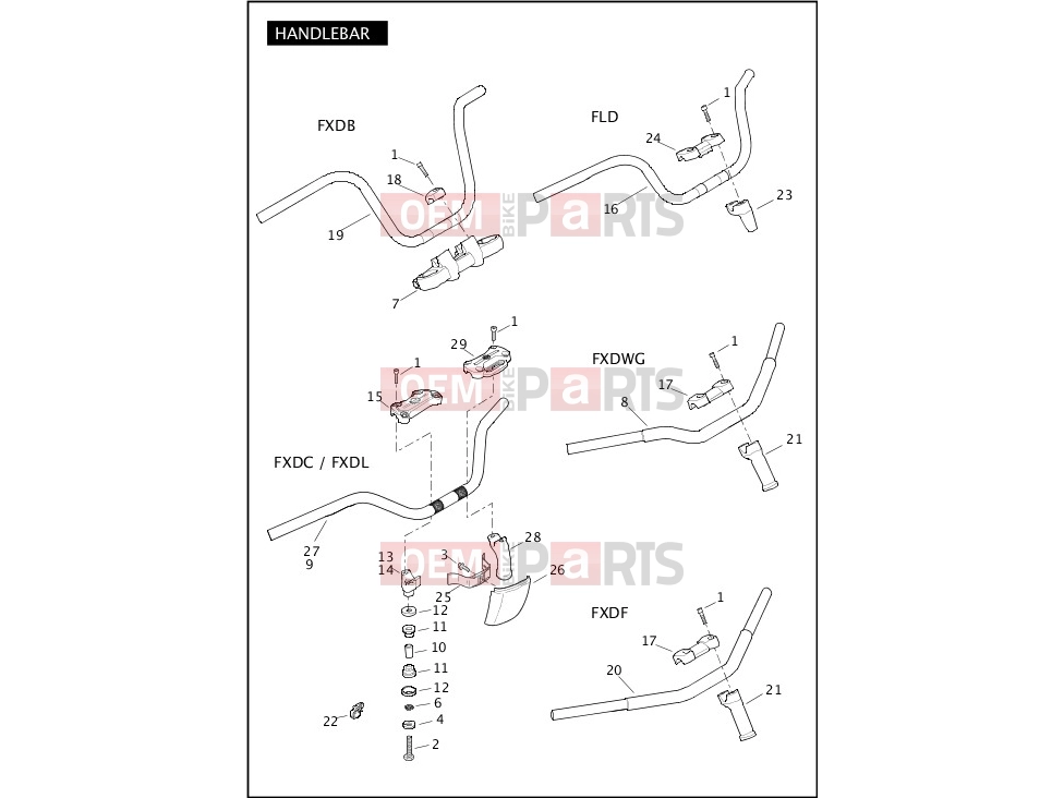Harley-Davidson 2012 DYNA DYNA SWITCHBACK  - FLD 103 HANDLEBAR
