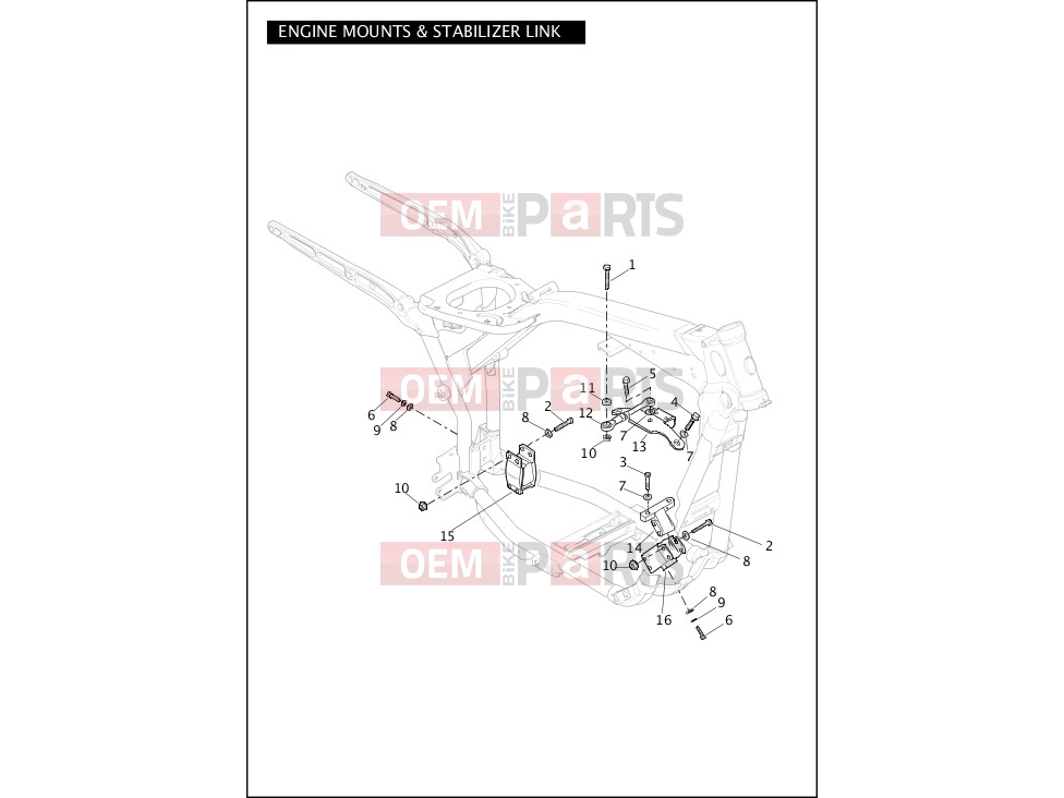 Harley-Davidson 2012 DYNA DYNA SUPER GLIDE CUSTOM  - FXDC ENGINE MOUNTS & STABILIZER LINK