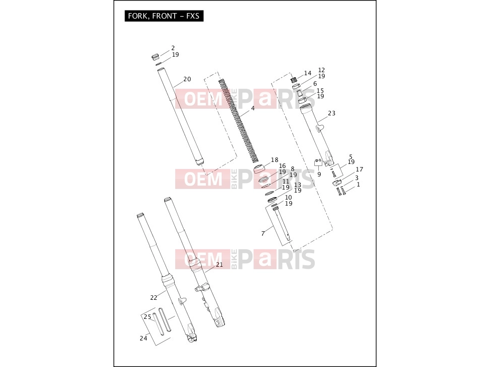 Harley-Davidson 2012 SOFTAIL FAT BOY LO  - FLSTFB FORK, FRONT - FXS