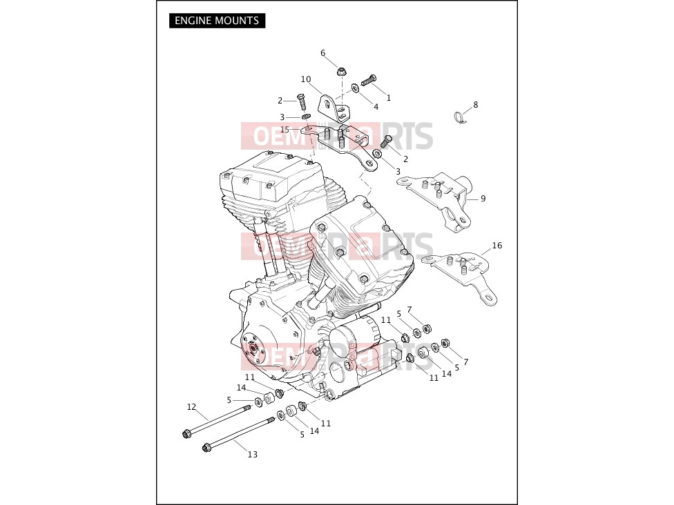 Harley-Davidson 2012 SOFTAIL SOFTAIL DELUXE  - FLSTN ENGINE MOUNTS