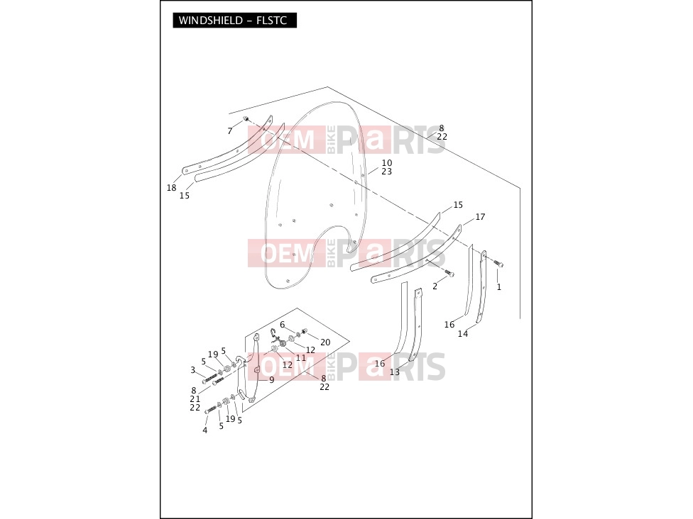 Harley-Davidson 2011 SOFTAIL CROSS BONES  - FLSTSB WINDSHIELD - FLSTC