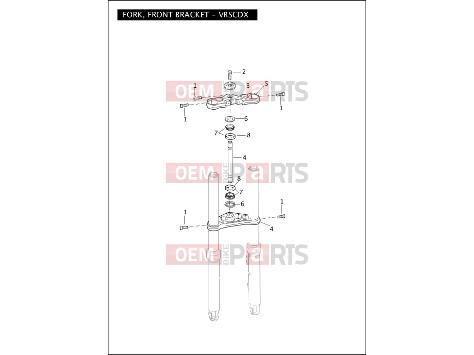 FORK, FRONT BRACKET - VRSCDX - Harley-Davidson V-ROD MUSCLE - VRSCF 2011