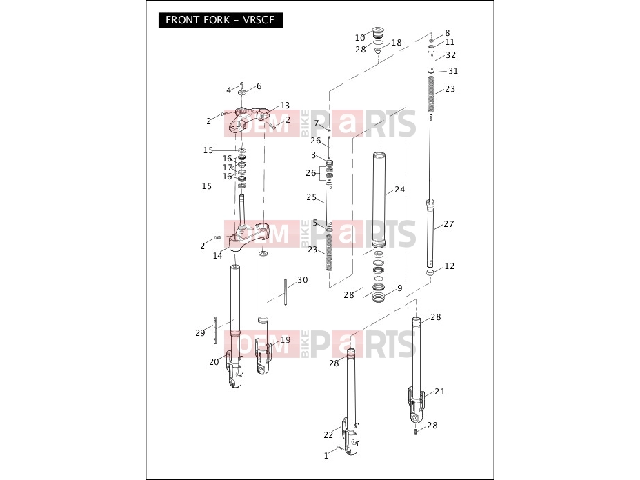 FRONT FORK - VRSCF - Harley-Davidson V-ROD MUSCLE - VRSCF 2010