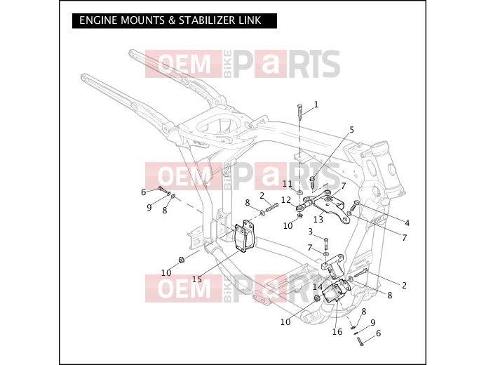 Harley-Davidson 2009 DYNA DYNA SUPER GLIDE  - FXD ENGINE MOUNTS & STABILIZER LINK