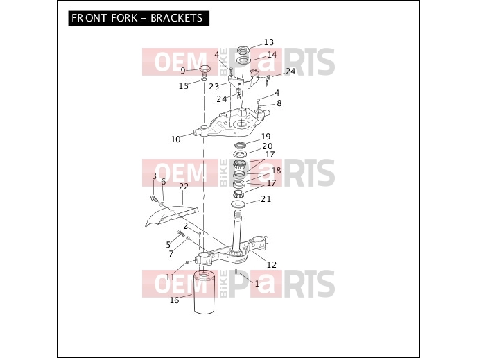 Harley-Davidson 2009 SIDECAR FLHTC SIDECAR  - SIDECAR FOR FLHTC FRONT FORK - BRACKETS
