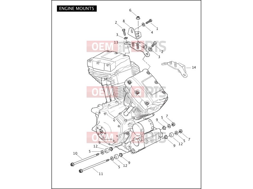 Harley-Davidson 2009 SOFTAIL CROSS BONES  - FLSTSB ENGINE MOUNTS