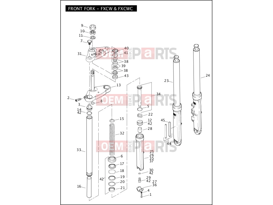 Harley-Davidson 2009 SOFTAIL NIGHT TRAIN  - FXSTB FRONT FORK - FXCW & FXCWC