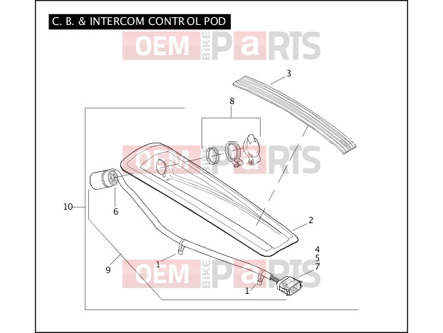 Harley-Davidson 2009 TOURING ELECTRA GLIDE CLASSIC  - FLHTC C.B. & INTERCOM CONTROL POD