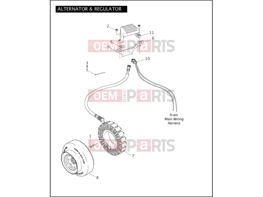 Harley-Davidson 2008 SIDECAR FLHX SIDECAR  - SIDECAR FOR FLHX ALTERNATOR & REGULATOR
