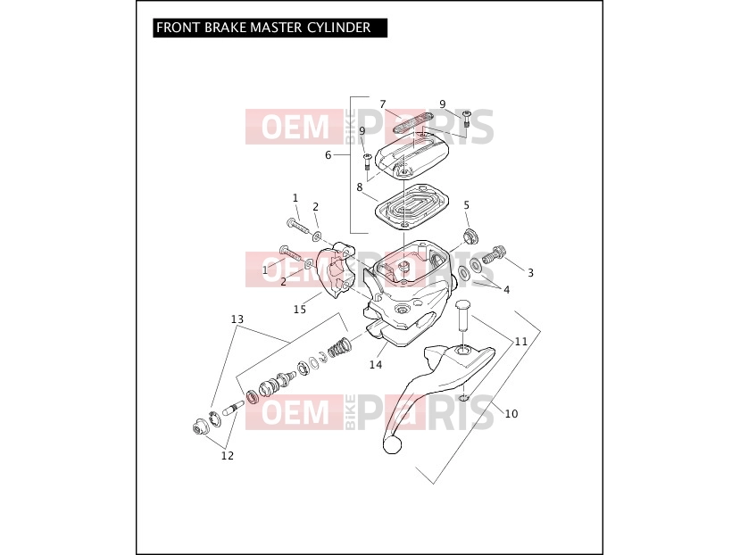 Harley-Davidson 2008 SIDECAR FLHX SIDECAR  - SIDECAR FOR FLHX FRONT BRAKE MASTER CYLINDER