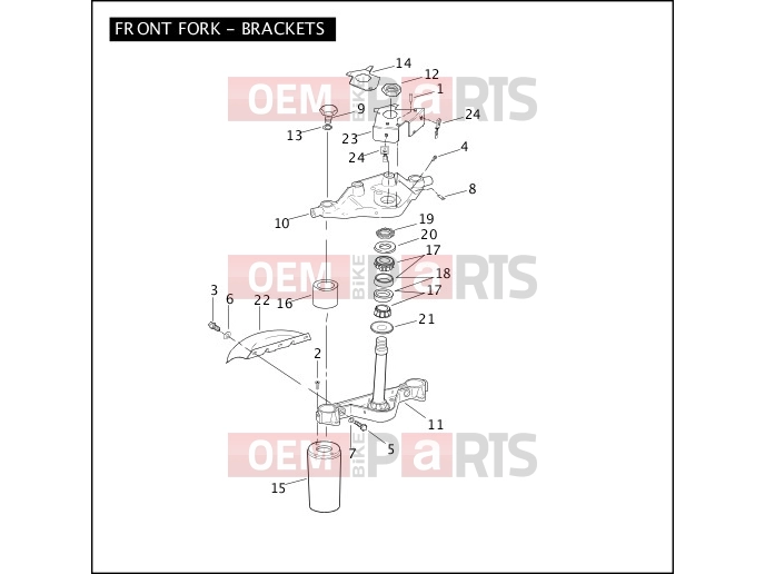 Harley-Davidson 2008 TOURING ELECTRA GLIDE STANDARD  - FLHT FRONT FORK - BRACKETS