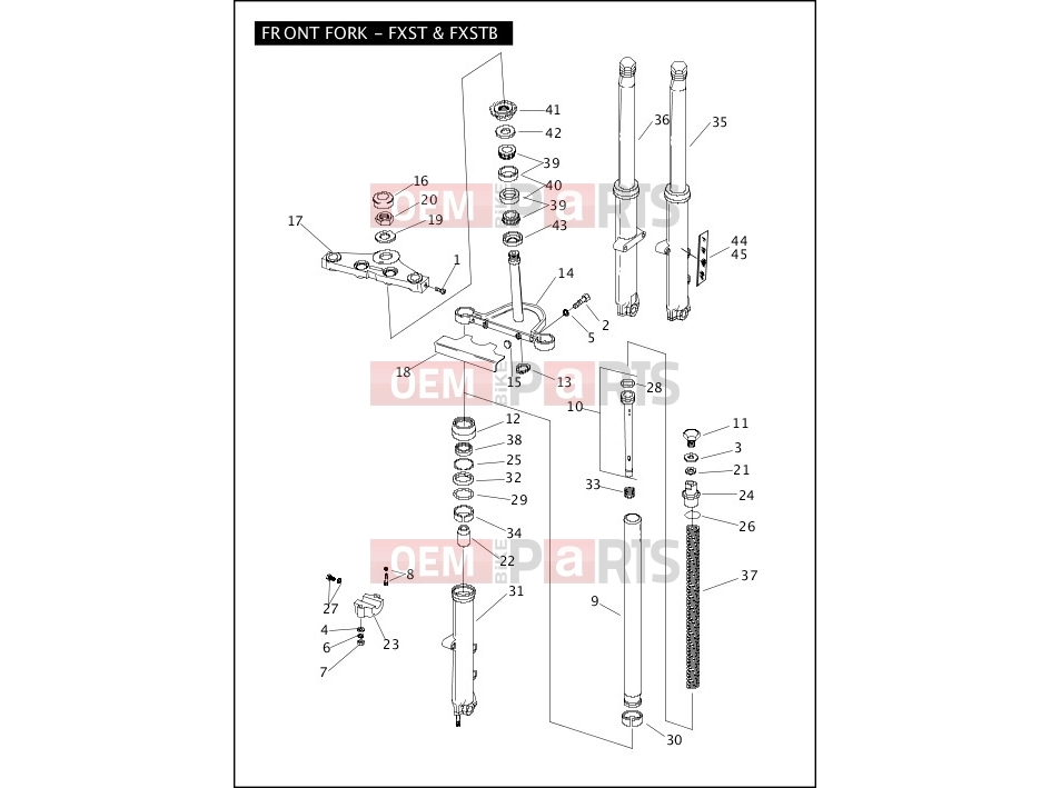 Harley-Davidson 2007 SOFTAIL NIGHT TRAIN  - FXSTB FRONT FORK - FXST, FXSTB, FXSTC