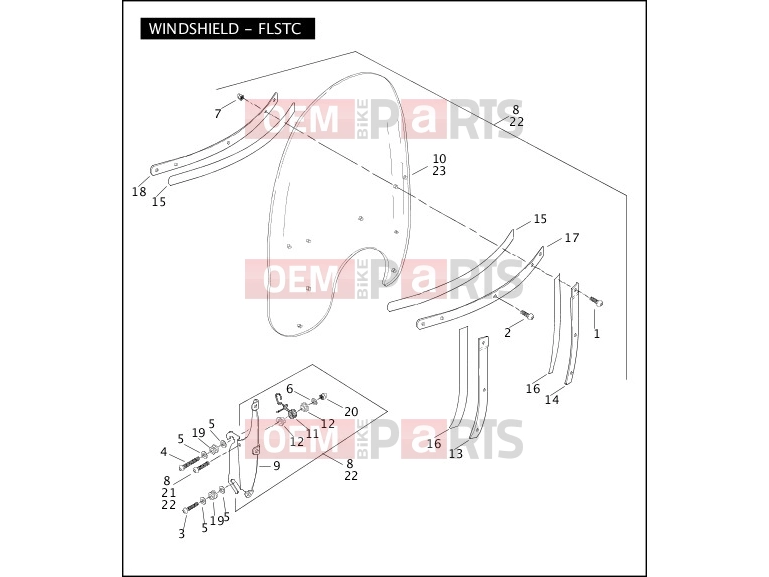 Harley-Davidson 2007 SOFTAIL SOFTAIL DEUCE  - FXSTD WINDSHIELD - FLSTC