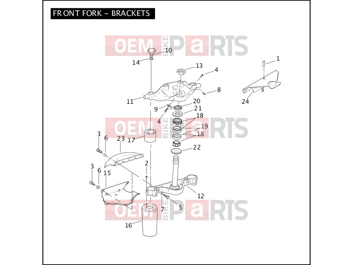 Harley-Davidson 2007 TOURING ROAD KING  - FLHR FRONT FORK - BRACKETS