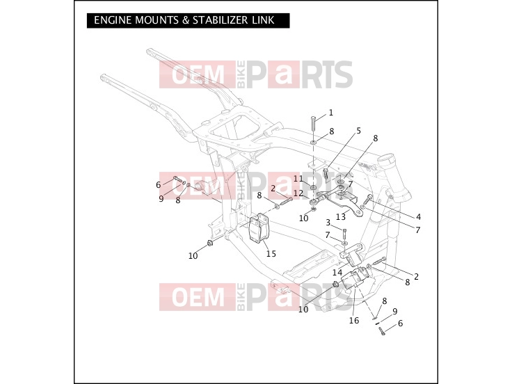 Harley-Davidson 2005 DYNA DYNA SUPER GLIDE CUSTOM  - FXDC ENGINE MOUNTS & STABILIZER LINK