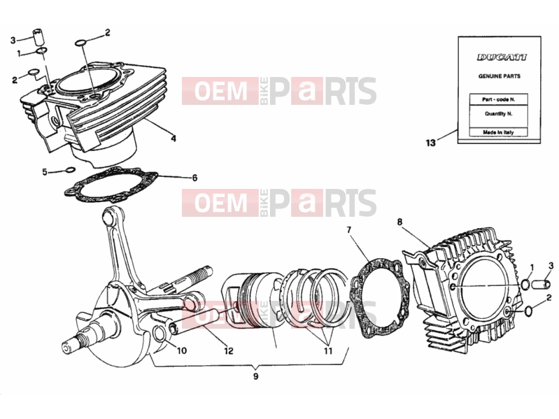 DUCATI 2000 Monster 750 CYLINDER - PISTON » ENGINE CASE