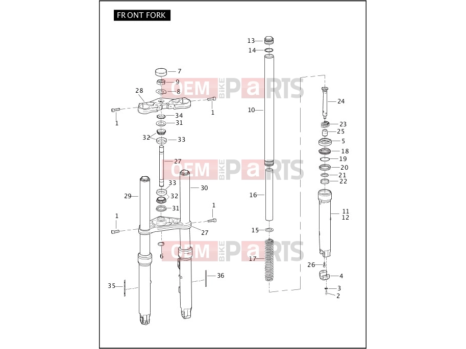 Harley-Davidson 2005 VRSC VRSCB V-ROD  - VRSCB FRONT FORK